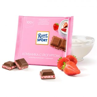 Шоколадка "Ritter SPORT Клубника с Йогуртом"